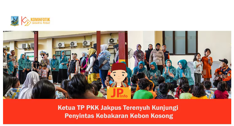 Ketua TP PKK Jakpus Terenyuh Kunjungi Penyintas Kebakaran Kebon Kosong