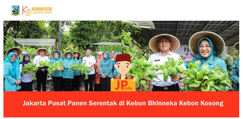 Jakarta Pusat Panen Serentak di Kebun Bhinneka Kebon Kosong